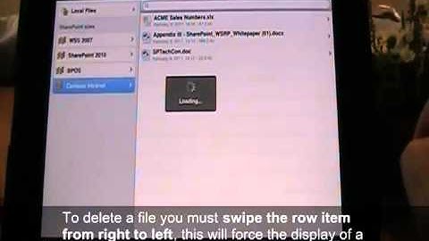 How to delete SharePoint documents in the iPad with SharePlus
