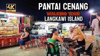 Pantai Cenang Langkawi Malaysia night market walking tour 4K