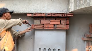 Professional Skills of Building Beautifully Finished Pillars From Brick And Cement In New Style