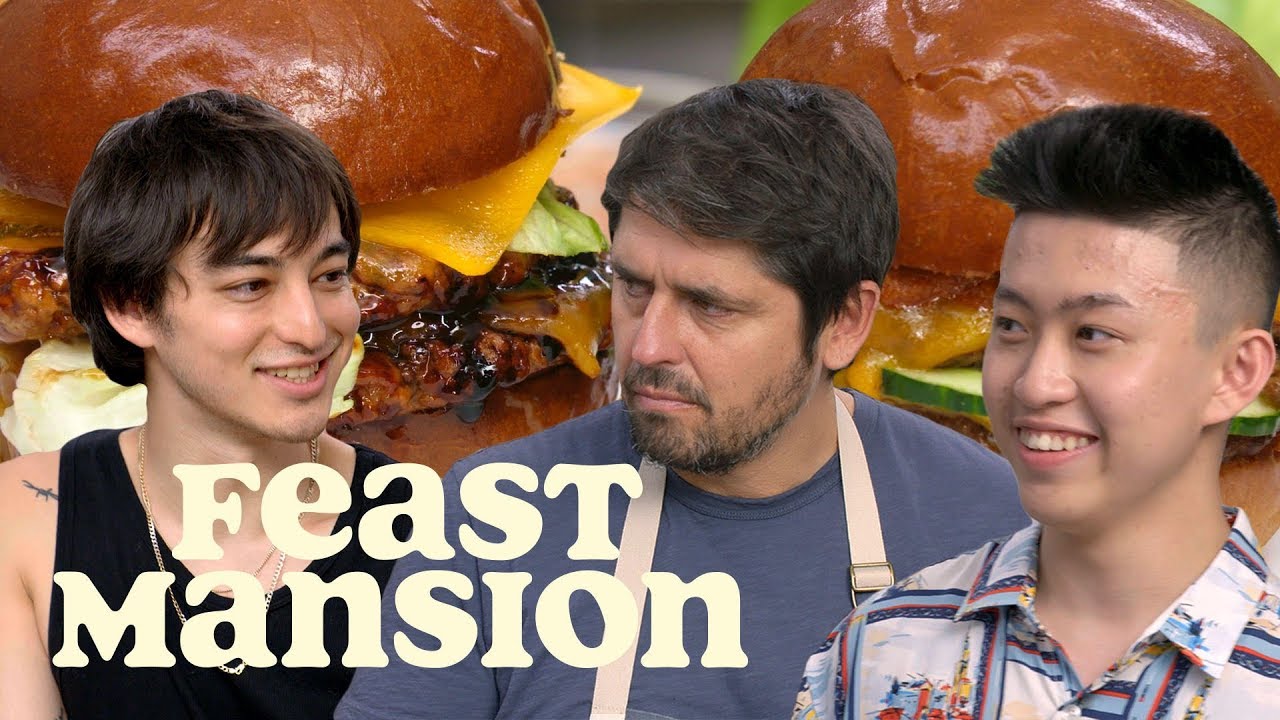 Joji and Rich Brian Make International Burgers with Chef Ludo | Feast Mansion | First We Feast