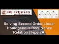 3. Solving Second Order Linear Homogenous Recurrence Relation with example (Type 2A)