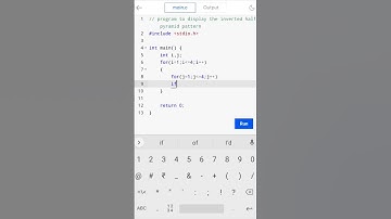 program to display the inverted half pyramid pattern #cprogramming #codingguru #shorts😎