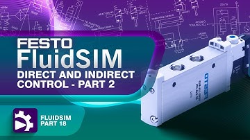 Indirect and Direct Control in Electropneumatic Circuits (P-2)| Introduction to FluidSIM|Tutorial 18
