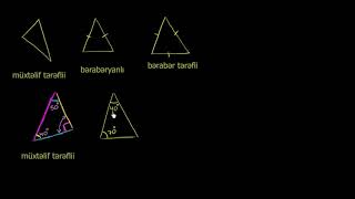 Riyaziyyat - Üçbucaqlar -bucaqlardan istifadə edərək üçbucaqların növlərə ayrılması