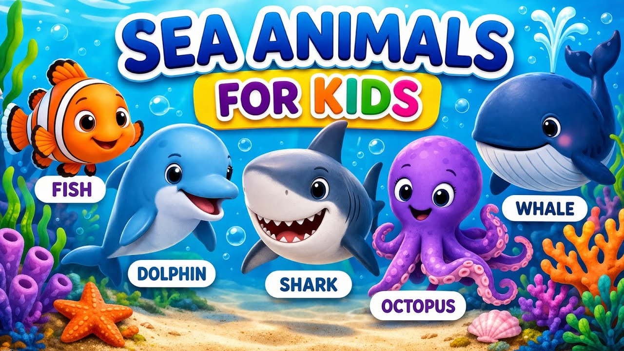 Sea Animals for Kids 🐠 | Learn Ocean Animals Names | Fun Learning Video ...