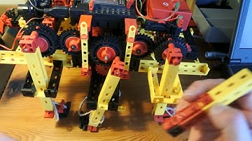 fischertechnik TXT controller: Mirft2 episode 75 - Frame, gear, legs, firmware, Python, oscilloscope