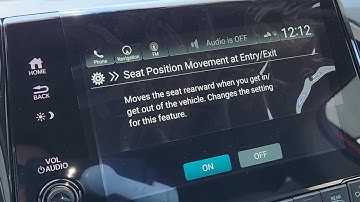 2023 Odyssey - How to disable seat position movement/ on entry, exit