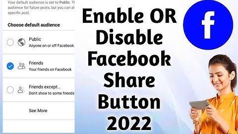 How To Enable Or Disable Facebook Share Button | How to turn off Facebook post share or copy button