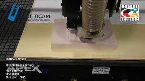 MultiCam USA CNC Routing of Precision Board HDU PBLT-40
