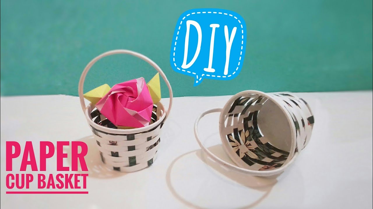 How to make Paper Cup Basket 😄😄 | Easy Craft | DIY | Paper Cup Craft ...