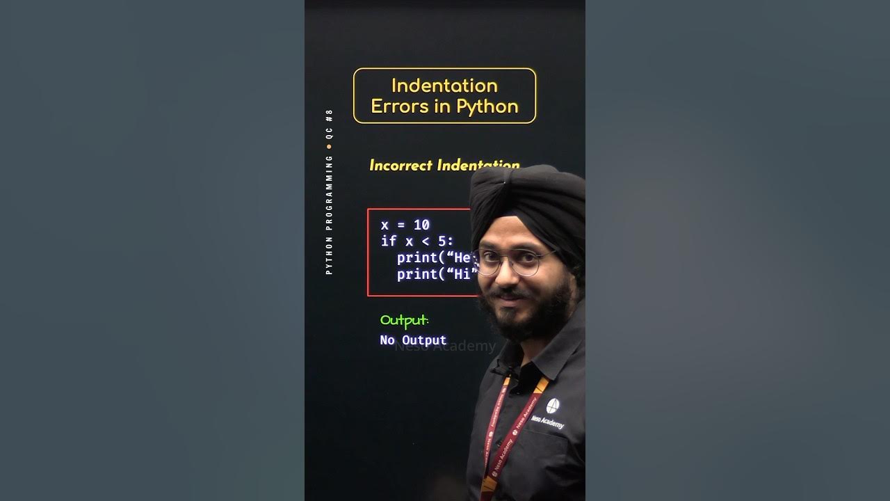 Indentation Errors in Python #Python #NesoAcademy #QuickConcepts - YouTube