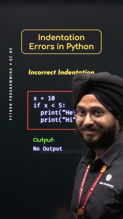 Indentation Errors in Python #Python #NesoAcademy #QuickConcepts - YouTube