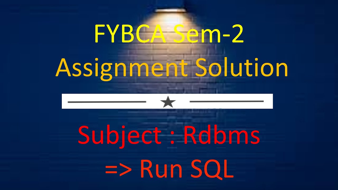 rdbms solved assignment