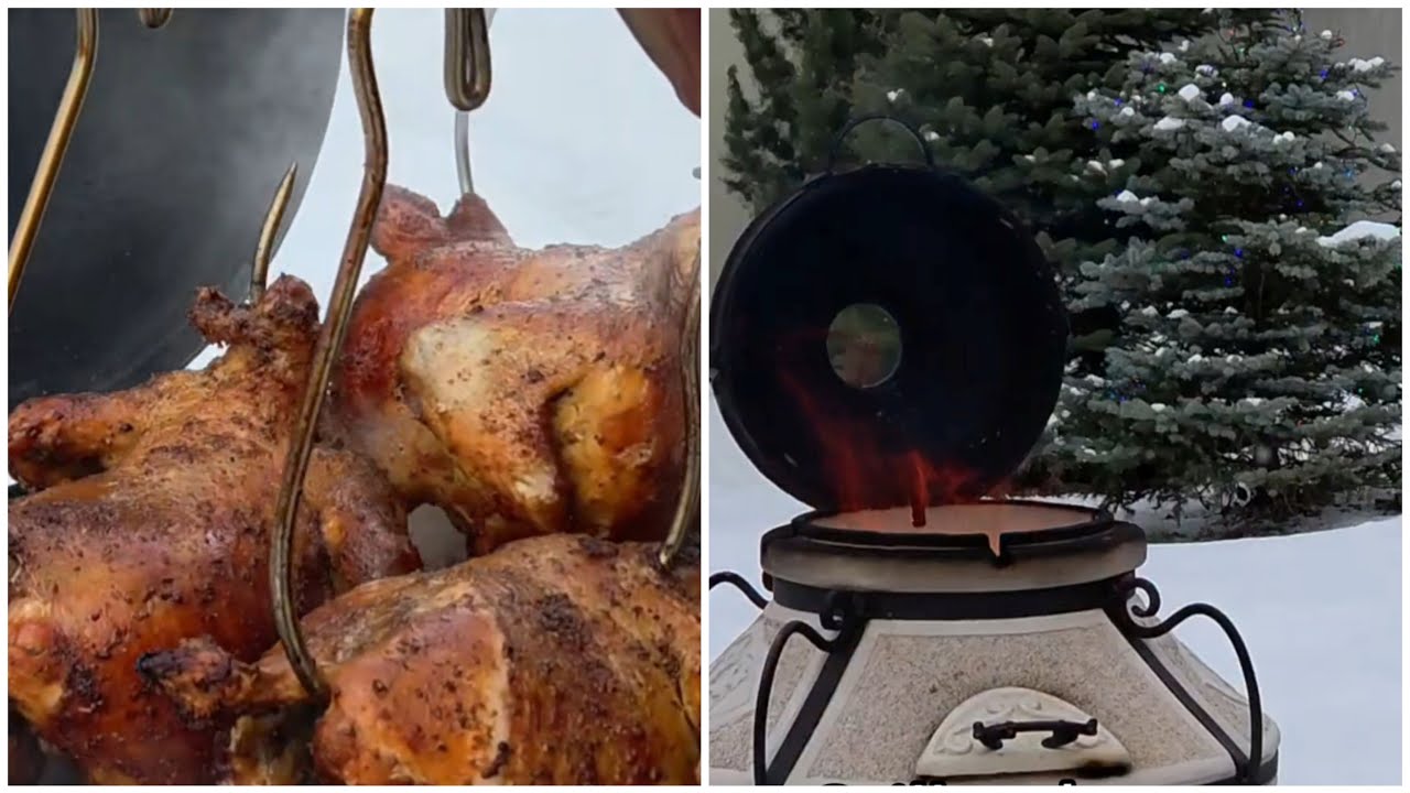 3 kurczaki na jednym rozpaleniu! Piec Tandoor sprawdza się nawet w zimę!