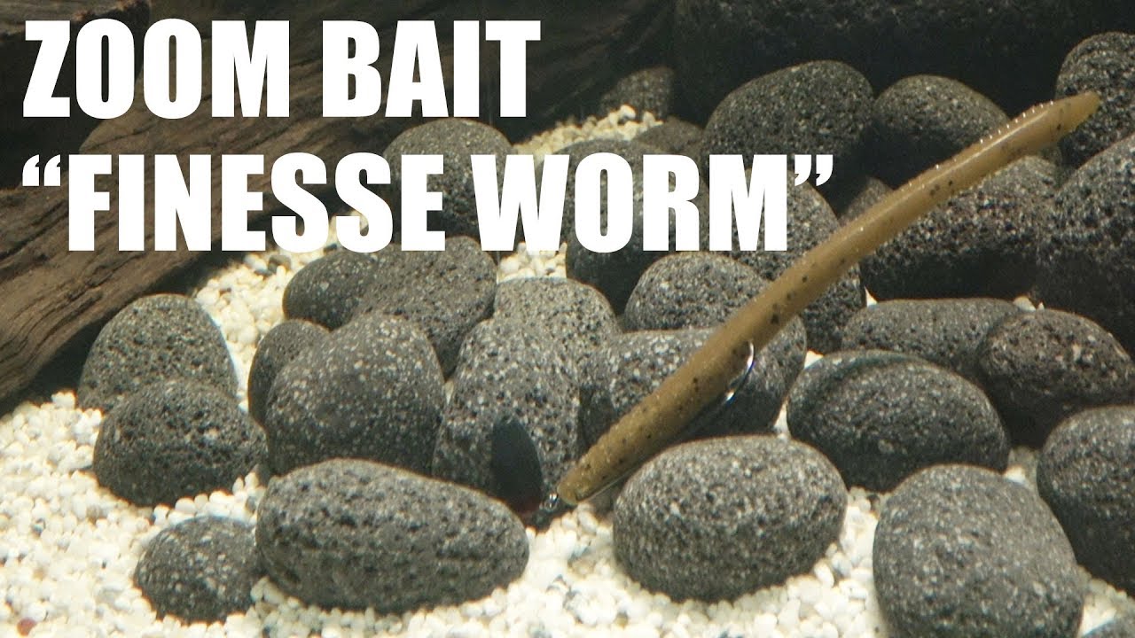 Zoom Bait Finesse Worm! Lure action on a Texas Rig! Underwater! Full