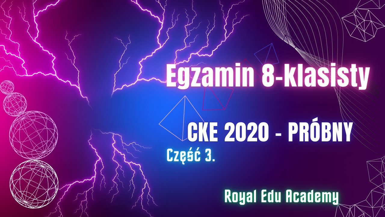 5.3 Egzamin 8-klasisty CKE 2020 marzec - matematyka [część 3.] - YouTube