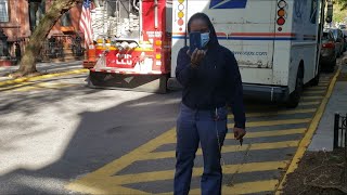 USPS POSTAL EMPLOYEE BLOCKS FDNY ENG 226 FROM BACKING INTO THEIR QUARTERS #goneviral#karen#brooklyn