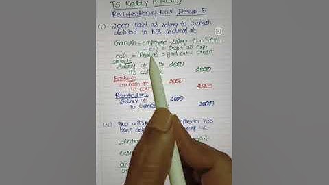 Rectification of Errors. Exercise 5. TS Reddy A Murthy. #bcomaccounting #rectificationoferrors