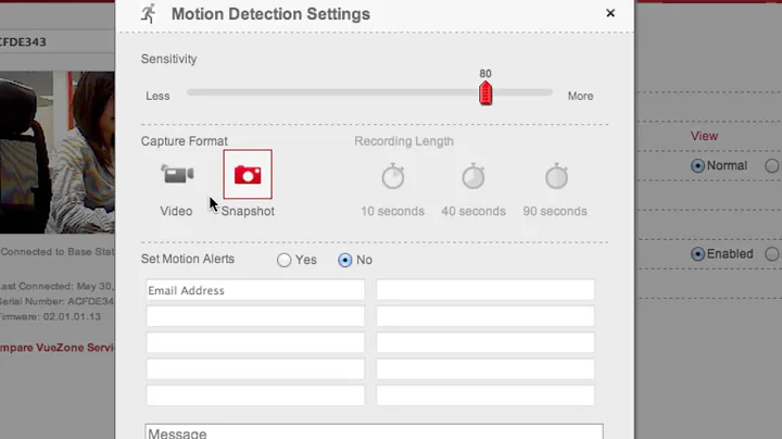 NETGEAR VueZone Motion Detection Camera - How to Set Up Email Alerts