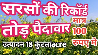 सरसों की रिकॉर्ड तोड पैदावार मात्र 100 रुपए में । सरसों का बंपर उत्पादन । Musturd seed । Nitin DeoL