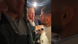 Ilia Topuria pushed Justin Gaethje during their face-off at the #UFCWhiteHouse press conference! 😳