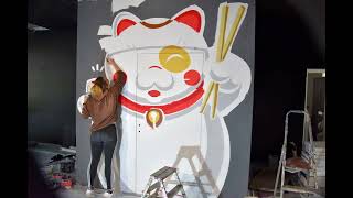 Sushi Cat Mural Time Lapse