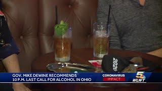 Ohio governor recommends all bars, restaurants stop selling alcohol at 10 p.m.