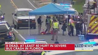 8 dead, at least 40 injured as farmworkers' bus overturns in Central Florida
