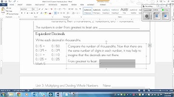 Grade 5 Math lesson on Comparing and Ordering Decimals