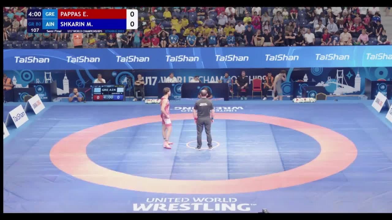 Semi Final • U17 GR 80Kg • Eleftherios PAPPAS (GRE) vs. Mikhail SHKARIN (AIN)