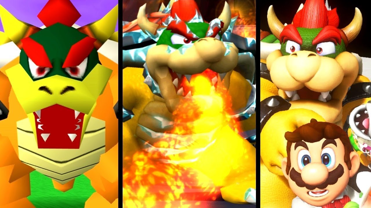 Super Mario Evolution of BOWSER'S REACTIONS to LOSING (Odyssey to N64)