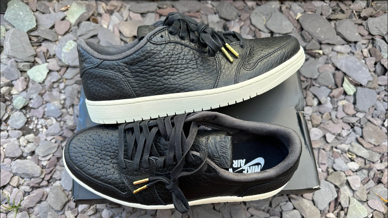 Air Jordan 1 Low 'No Swoosh' in Black and Sail - YouTube