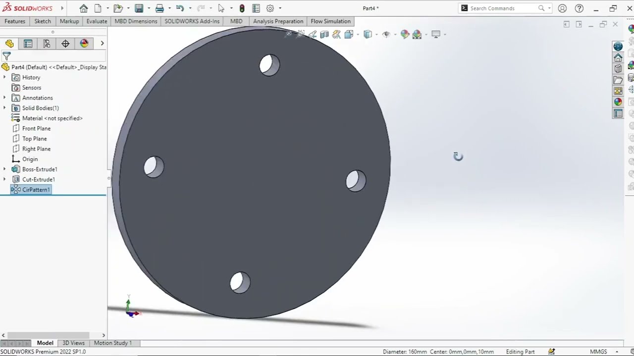Solidworks Circular  Pattern Tutorials For Beginners