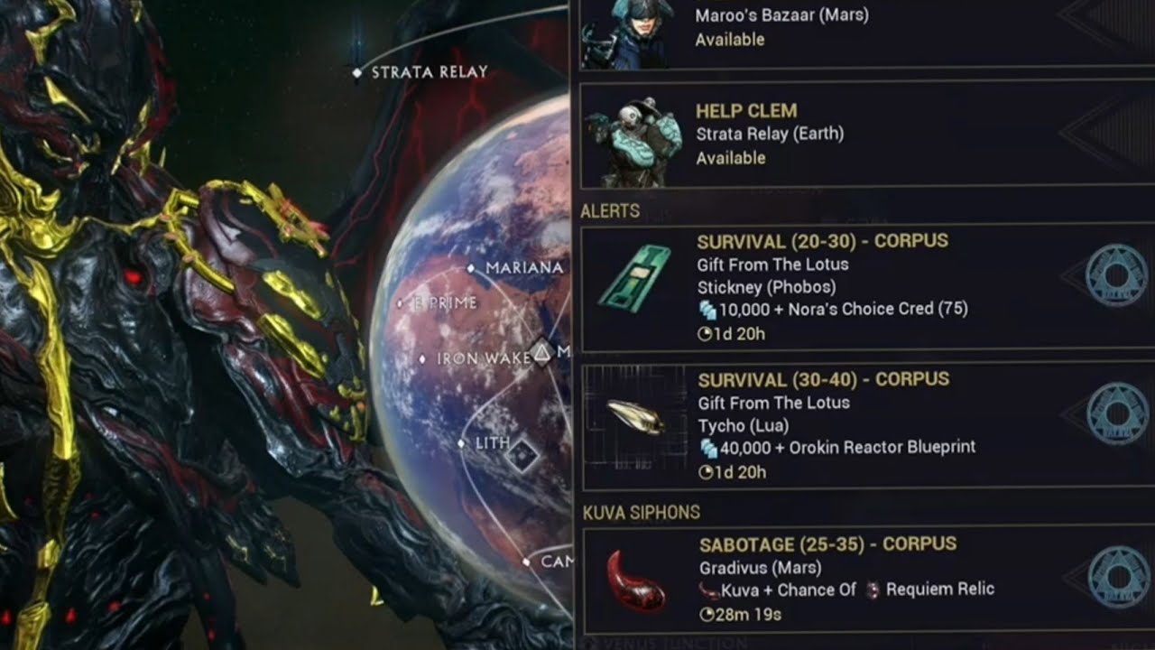 warframe alerts nora's choice creds and orokin reactor blueprint