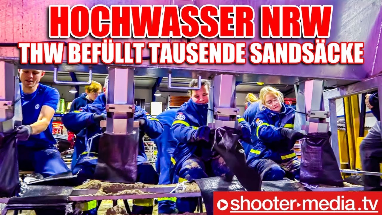 ⚠️  HOCHWASSER in NRW  ⚠️ | 🚨  THW befüllt tausende Sandsäcke - 180 Tonnen Sand  🚨