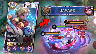 SAVAGE! SOLO RANK ROGER HYPER CARRY GRIND TO TOP GLOBAL | MLBB screenshot 4