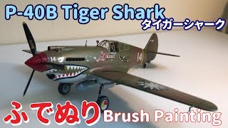 【筆塗りプラモ】P-40B TIGER SHARK タイガーシャーク 1:48 (MONOGRAM : Brush Painting)