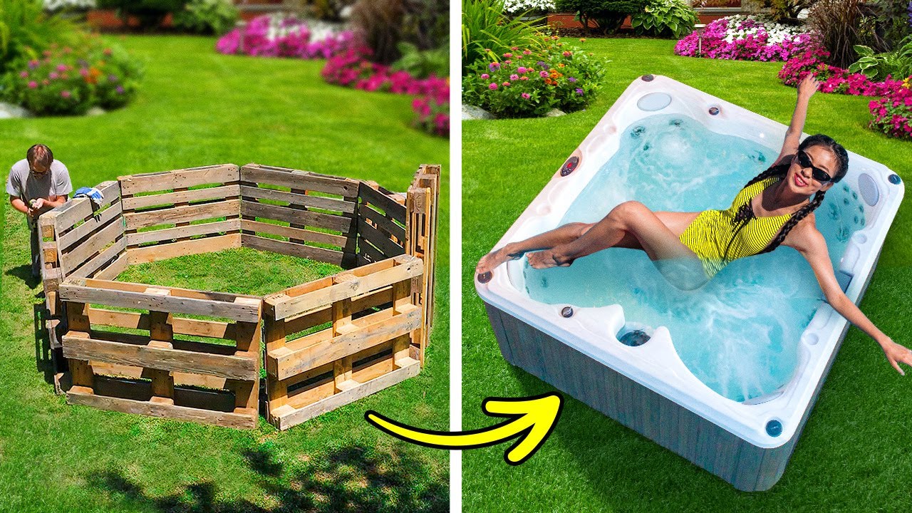 DIY POOL WITH WOODEN PALLETS || Cheap But Amazing Bushcraft And Backyard Crafts