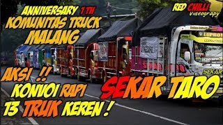 KONVOI RAPI 13 TRUK !! SEKARTARO DAN REBECCA ANNIVERSARY KOMUNITAS TRUCK MALANG (KTM)