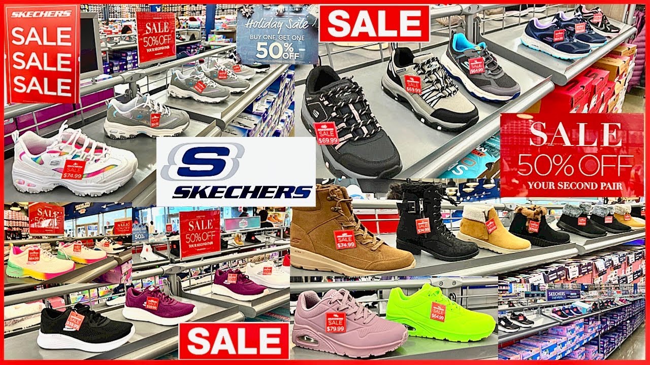 SKECHERS OUTLET SALE | SKECHERS 50% OFF Your Second Pair - YouTube