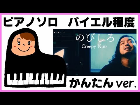 のびしろ Creepy Nuts 「povo2.0」CMソング ドレミ付 1本指ver. (Piano/連弾/楽譜/演奏会/親子連弾/鍵盤/簡単ピアノ/ドレミ付/白鍵ピアノ) - Ｒ－指定/ＤＪ松永