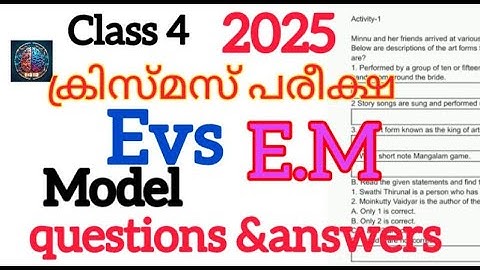 Class 4 EVS Chritmas Exam model question paper2025/EVS English medium questions&answers 2025