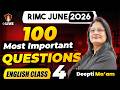 100 Most Important English Questions for RIMC June 2026 (Part 4) by Deepti Ma'am