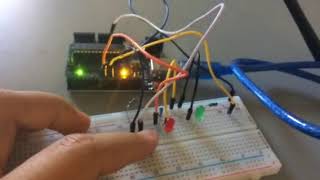 Two LEDs Controlled by One Button