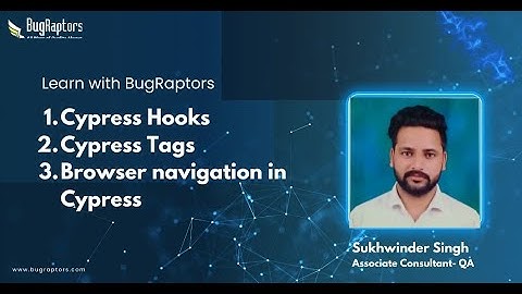 Cypress Hooks, Tags and Browser navigation