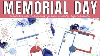 Memorial Day Spread Plan With Me l Classic Happy Planner | Decorative Planning Spread