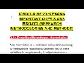 MSO-002 IGNOU JUNE 2025 EXAMS IMPORTANT QUESTIONS & ANSWERS Describe different types of correlation