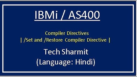 IBMi (AS400) - /Set and /Restore Compiler Directive | compiler directives  IBMi | rpgle programming