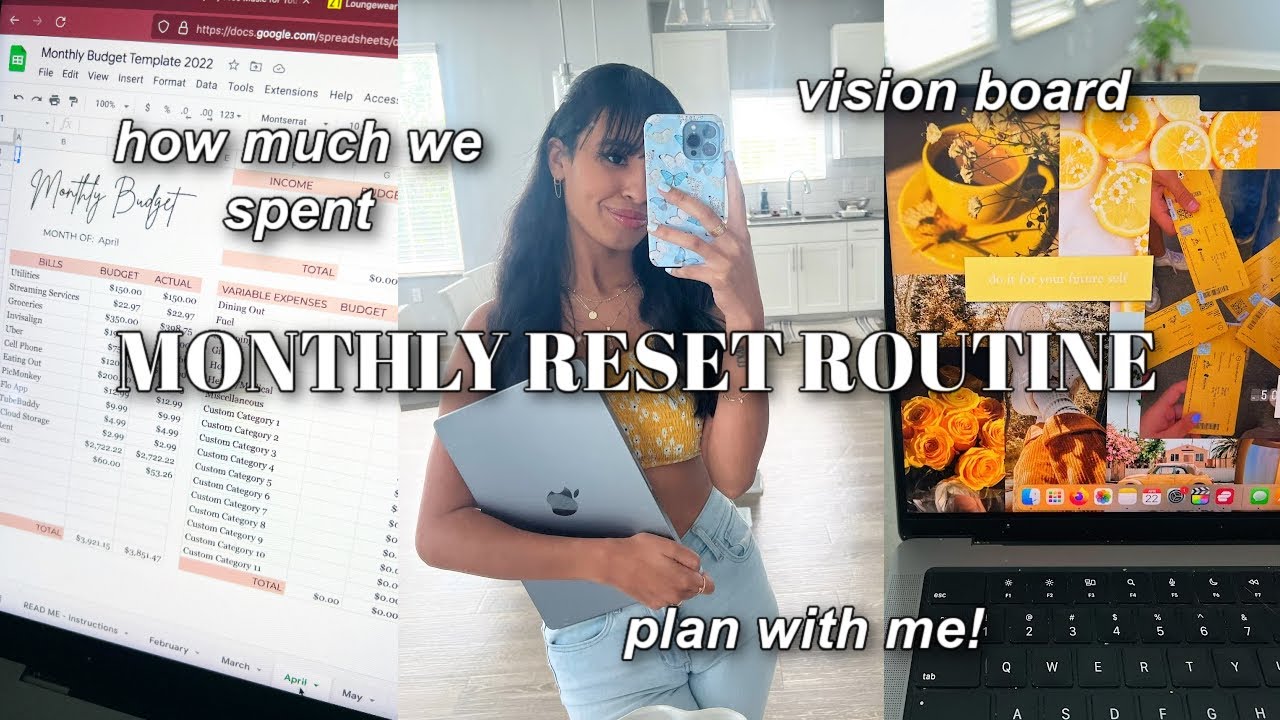 My Monthly Reset Routine (plan with me MAY 2022, monthly budget with me, 2022 goal setting & more!)