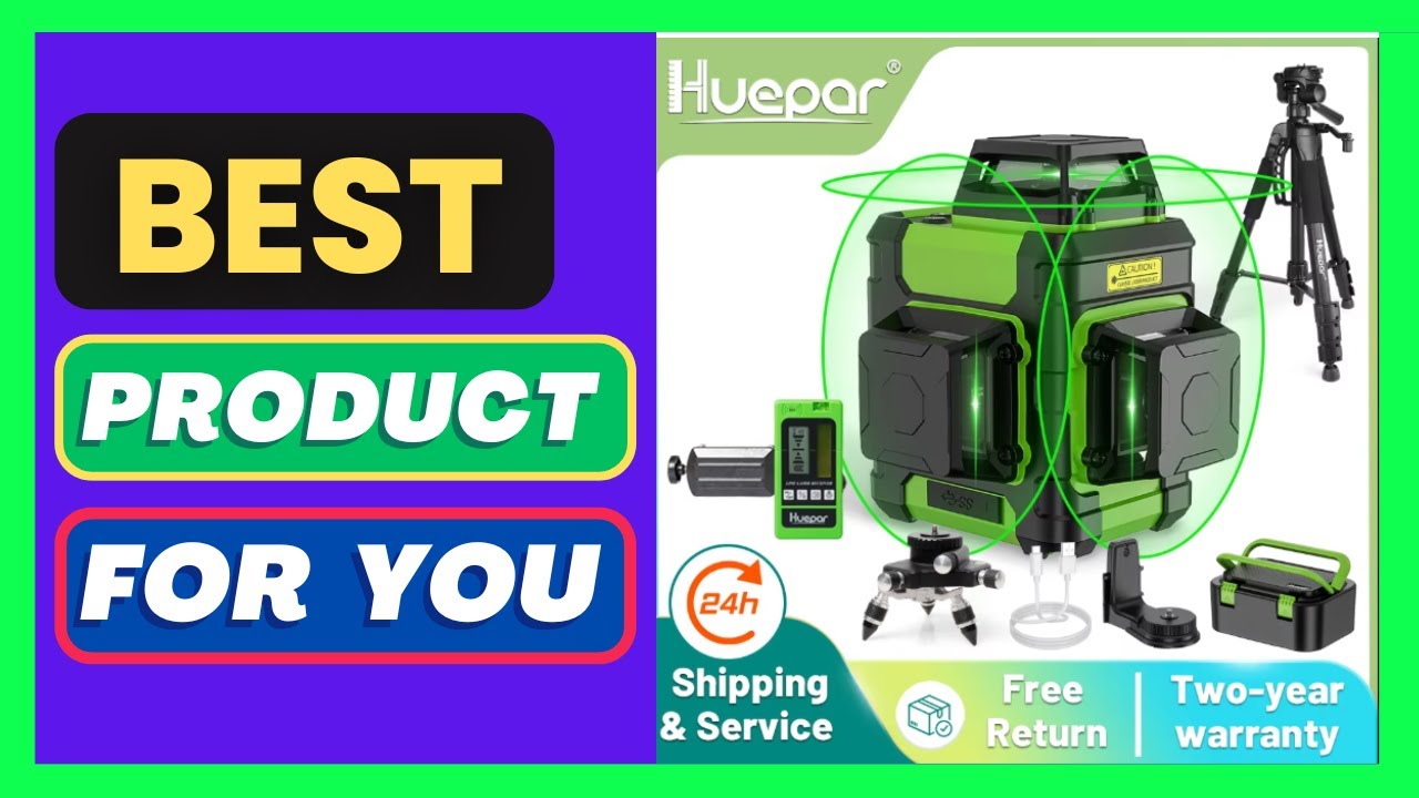 Huepar 3x360° Laser Level Green Beam 12 Lines